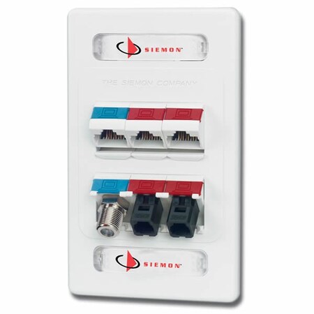 Siemon 1-PORT FLUSH MOUNT UNLOADED, SINGLE GANG ACCEPTS 1 COUPLER, IVORY CT2-FP-20